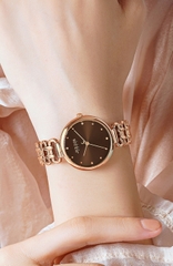 Đồng Hồ Nữ JA-1374D Julius Hàn Quốc Dây Thép (Nâu)