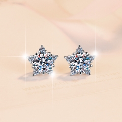 Bông Tai ESME ES293 Kim Cương Đá Moissanite Bạc 925 Xi Kim 5 lớp (2 MẪU)