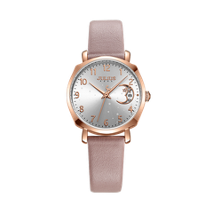 Đồng Hồ Nữ JA-1211 Julius Hàn Quốc Dây Da (Hồng)
