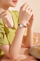 Đồng Hồ Nữ JA-1397C Julius Hàn Quốc Dây Da (Đen)