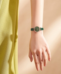 Đồng Hồ Nữ JA-1397D Julius Hàn Quốc Dây Da (Xanh)