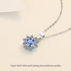 Dây Chuyền ESME ESHK007B Kim Cương Đá Moissanite Bạc 925 Xi Kim 5 lớp