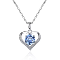 Dây Chuyền ESME ESHK024B Kim Cương Đá Moissanite Bạc 925 Xi Kim 5 lớp