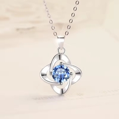 Dây Chuyền ESME ESHK012B Kim Cương Đá Moissanite Bạc 925 Xi Kim 5 lớp