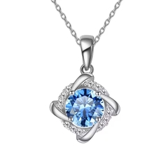 Dây Chuyền ESME ESHK016B Kim Cương Đá Moissanite Bạc 925 Xi Kim 5 lớp