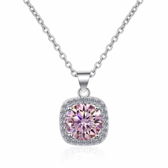 Dây Chuyền ESME ESHK064B Kim Cương Đá Moissanite Bạc 925 Xi Kim 5 lớp