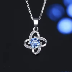 Dây Chuyền ESME ESHK031B Kim Cương Đá Moissanite Bạc 925 Xi Kim 5 lớp