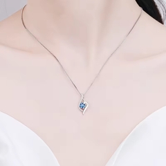 Dây Chuyền ESME ESHK029B Kim Cương Đá Moissanite Bạc 925 Xi Kim 5 lớp