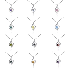 Dây Chuyền ESME ESHK029B Kim Cương Đá Moissanite Bạc 925 Xi Kim 5 lớp