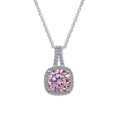 Dây Chuyền ESME ESHK013P Kim Cương Đá Moissanite Bạc 925 Xi Kim 5 lớp
