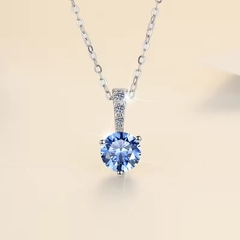 Dây Chuyền ESME ESHK005B Kim Cương Đá Moissanite Bạc 925 Xi Kim 5 lớp