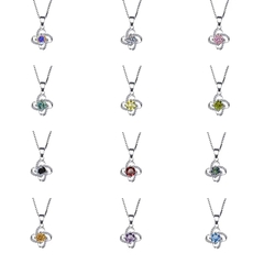 Dây Chuyền ESME ESHK031B Kim Cương Đá Moissanite Bạc 925 Xi Kim 5 lớp