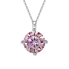 Dây Chuyền ESME ESHK006P Kim Cương Đá Moissanite Bạc 925 Xi Kim 5 lớp