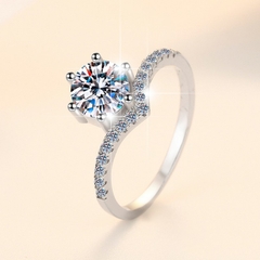Nhẫn ESME ES290AS Kim Cương Đá Moissanite Bạc 925 Xi Kim 5 lớp (2 MẪU)