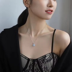 Dây Chuyền ESME ESHK004B Kim Cương Đá Moissanite Bạc 925 Xi Kim 5 lớp