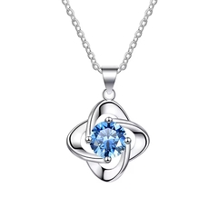 Dây Chuyền ESME ESHK012B Kim Cương Đá Moissanite Bạc 925 Xi Kim 5 lớp