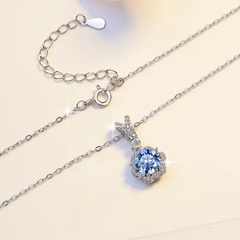 Dây Chuyền ESME ESHK035B Kim Cương Đá Moissanite Bạc 925 Xi Kim 5 lớp