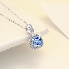 Dây Chuyền ESME ESHK004B Kim Cương Đá Moissanite Bạc 925 Xi Kim 5 lớp