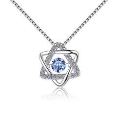 Dây Chuyền ESME ESHK025B Kim Cương Đá Moissanite Bạc 925 Xi Kim 5 lớp