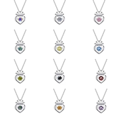 Dây Chuyền ESME ESHK021B Kim Cương Đá Moissanite Bạc 925 Xi Kim 5 lớp