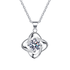 Dây Chuyền ESME ES170 Kim Cương Đá Moissanite Bạc 925 Xi Kim 5 lớp (3 Màu)