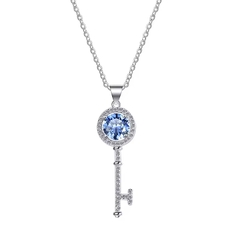 Dây Chuyền ESME ESHK008P Kim Cương Đá Moissanite Bạc 925 Xi Kim 5 lớp