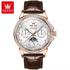 Đồng Hồ Nam OLEVS-6695A Dây Da Chính Hãng