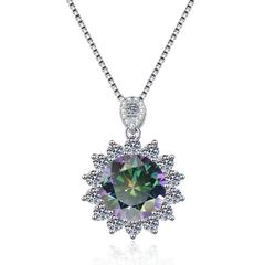 Dây Chuyền ESME ESHK075B Kim Cương Đá Moissanite Bạc 925 Xi Kim 5 lớp