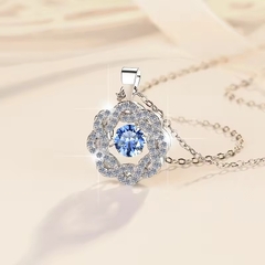 Dây Chuyền ESME ESHK017B Kim Cương Đá Moissanite Bạc 925 Xi Kim 5 lớp