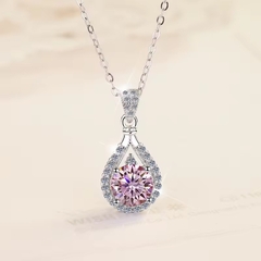 Dây Chuyền ESME ESHK011P Kim Cương Đá Moissanite Bạc 925 Xi Kim 5 lớp