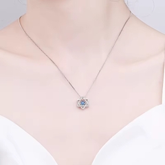 Dây Chuyền ESME ESHK025B Kim Cương Đá Moissanite Bạc 925 Xi Kim 5 lớp