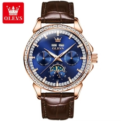 Đồng Hồ Nam OLEVS-6695A Dây Da Chính Hãng