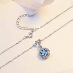 Dây Chuyền ESME ESHK030B Kim Cương Đá Moissanite Bạc 925 Xi Kim 5 lớp