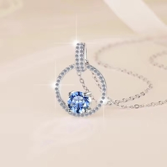 Dây Chuyền ESME ESHK059B Kim Cương Đá Moissanite Bạc 925 Xi Kim 5 lớp