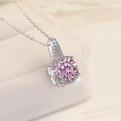Dây Chuyền ESME ESHK013P Kim Cương Đá Moissanite Bạc 925 Xi Kim 5 lớp