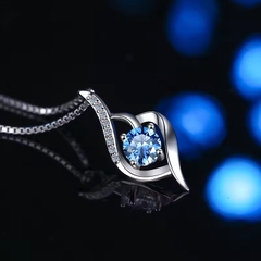 Dây Chuyền ESME ESHK029B Kim Cương Đá Moissanite Bạc 925 Xi Kim 5 lớp