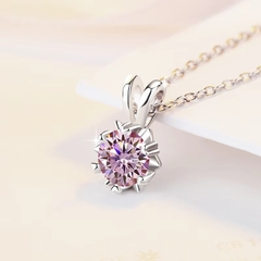 Dây Chuyền ESME ESHK074B Kim Cương Đá Moissanite Bạc 925 Xi Kim 5 lớp