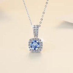 Dây Chuyền ESME ESHK004B Kim Cương Đá Moissanite Bạc 925 Xi Kim 5 lớp