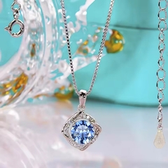 Dây Chuyền ESME ESHK016B Kim Cương Đá Moissanite Bạc 925 Xi Kim 5 lớp