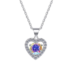 Dây Chuyền ESME ESHK014B Kim Cương Đá Moissanite Bạc 925 Xi Kim 5 lớp