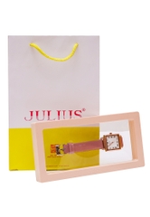 Đồng Hồ Nữ  JA-1266A Julius Hàn Quốc Dây Da(Hồng)