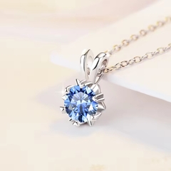 Dây Chuyền ESME ESHK074B Kim Cương Đá Moissanite Bạc 925 Xi Kim 5 lớp