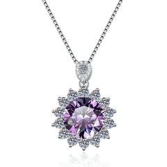 Dây Chuyền ESME ESHK075B Kim Cương Đá Moissanite Bạc 925 Xi Kim 5 lớp