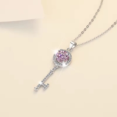 Dây Chuyền ESME ESHK008P Kim Cương Đá Moissanite Bạc 925 Xi Kim 5 lớp