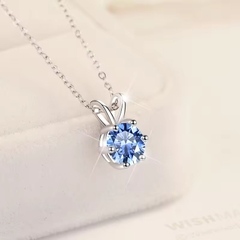 Dây Chuyền ESME ESHK0010B Kim Cương Đá Moissanite Bạc 925 Xi Kim 5 lớp