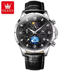 Đồng Hồ Nam OLEVS-9807B Dây Da Chính Hãng