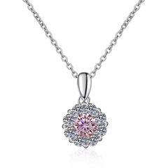 Dây Chuyền ESME ESHK063B Kim Cương Đá Moissanite Bạc 925 Xi Kim 5 lớp
