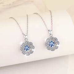 Dây Chuyền ESME ESHK017B Kim Cương Đá Moissanite Bạc 925 Xi Kim 5 lớp