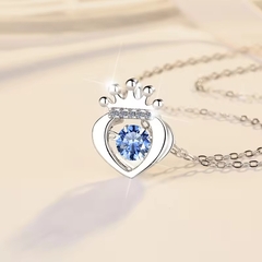 Dây Chuyền ESME ESHK021B Kim Cương Đá Moissanite Bạc 925 Xi Kim 5 lớp