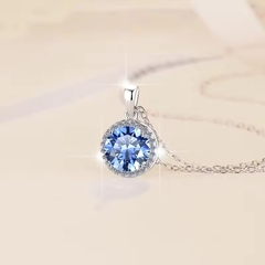 Dây Chuyền ESME ESHK060B Kim Cương Đá Moissanite Bạc 925 Xi Kim 5 lớp